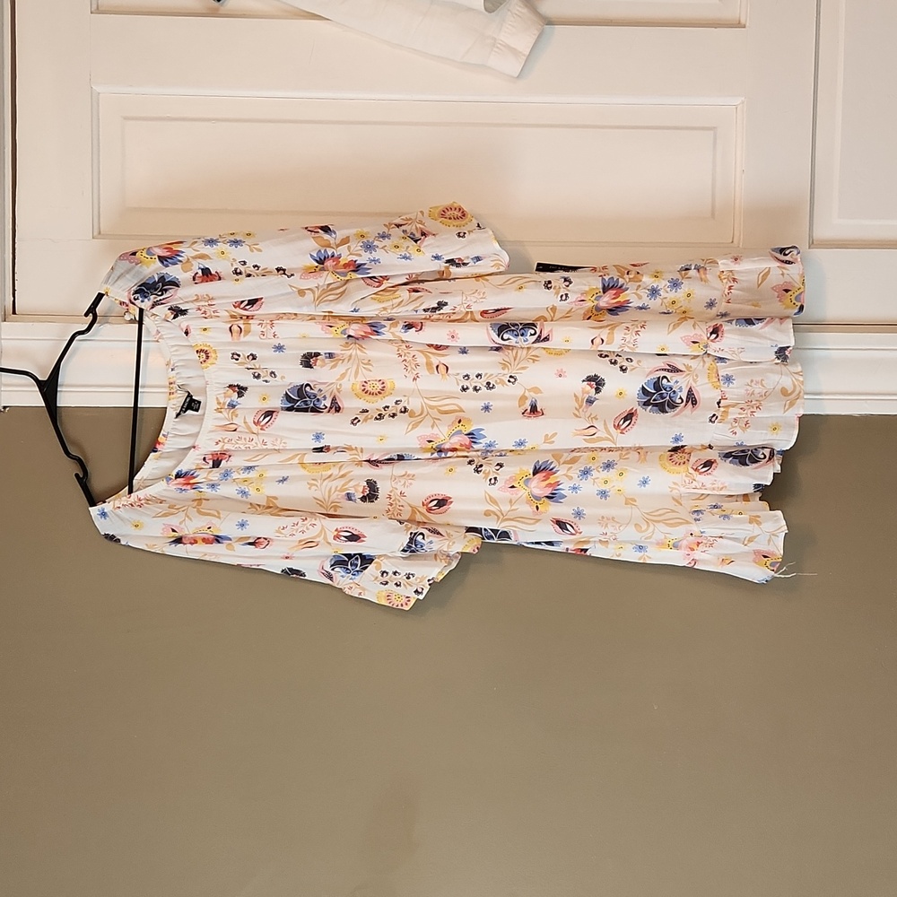Women's Floral Off-Shoulder Dress — White Multicolor